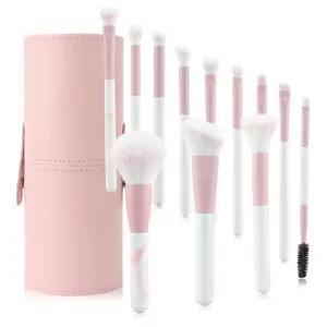 Set 12pcs Kuas Makeup Lengkap - Foundation, Eyeshadow, Eyebrow, Blush, Lip Brush - Kuas Kosmetik Profesional untuk Riasan Wajah dan Mata - 1408