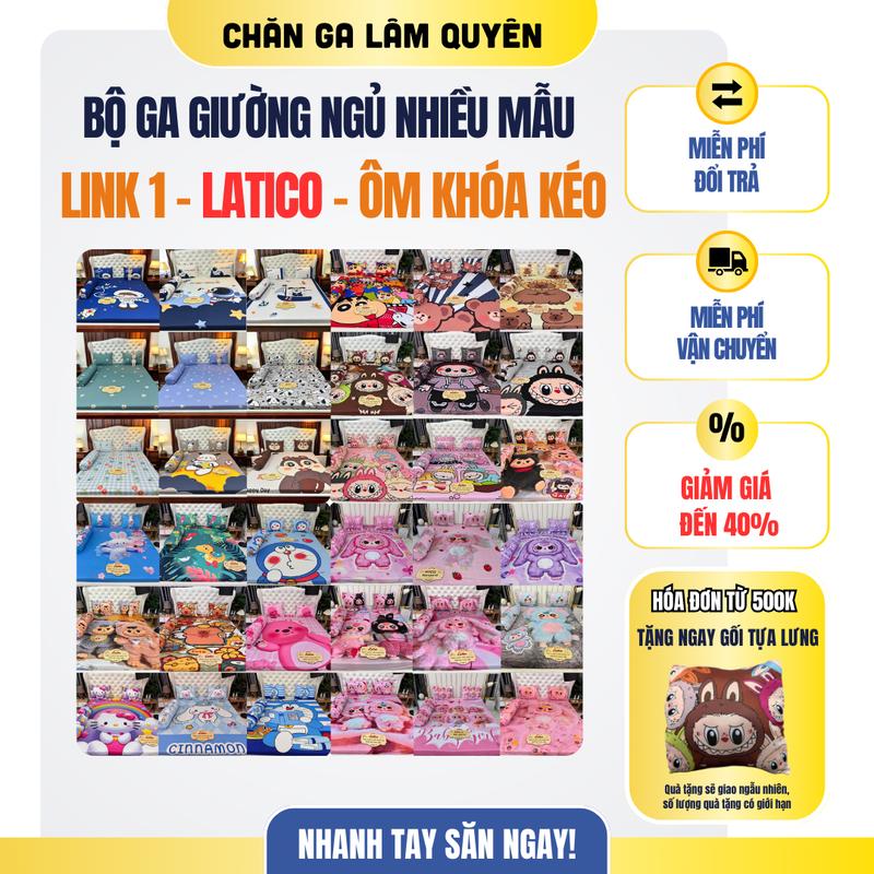 NHIỀU MẪU - LINK 1 - THUN LATICO - BỘ GA GIƯỜNG NGỦ THUN SIÊU LẠNH THÁI LAN CAO CẤP (ÔM KHOÁ KÉO)