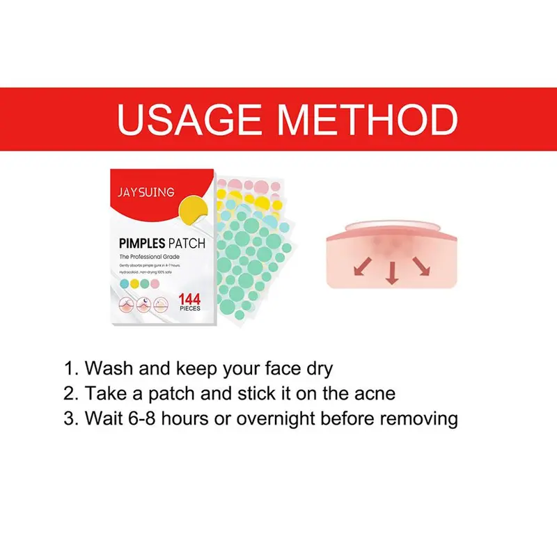 144pcs heart moon shaped acne patches cute acne sticker Tempelan Jerawat Jerawat patch 4