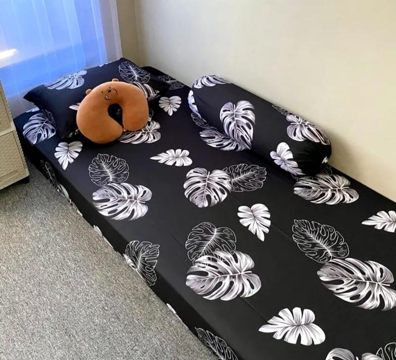 Product Introduction of (SPREI SAJA) Seprei motif bunga palem / sprei Black palem / sprei murah / spre / seprei aesthetic 2