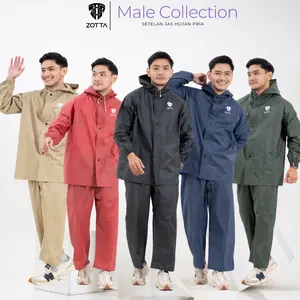 ZOTTA Jas Hujan Pria Bahan Tebal Elastis Anti Air