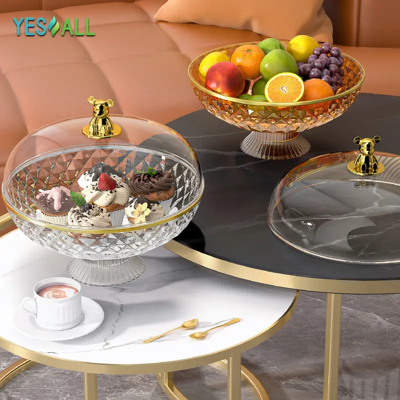 YESALL Keranjang Buah - Tudung Saji Nampan Mangkok Aesthetic Nampan Aesthetic Tudung Saji Estetik Tempat Buah Wadah Saji Piring Buah Rak Buah Kitchenware 5