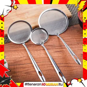 Tirisan Minyak Goreng Stainless Steel Strainer Serok Dengan Gagang Saringan Ampas Multifungsi Tirisan Minyak Goreng Stainless Steel Strainer Serok Dengan Gagang Saringan Ampas Multifungsi