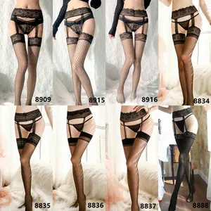 Stoking Sexy Lingerie Wanita Sexy Stoking Garter Renda Stoking tubuh tembus pandang | 8888LYG