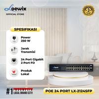 Gambar LOEWIX PoE Switch CCTV 24 Port Full Gigabit + 2 Port FO - Sakelar Power over Ethernet Metal Casing-  LX-2124SFP dari Loewix Kota Administrasi Jakarta Utara 1 Tokopedia