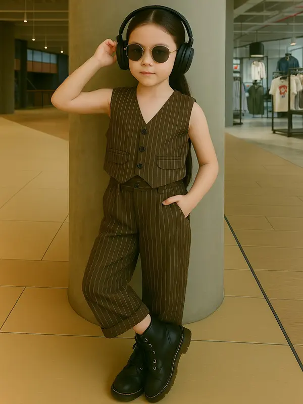 Setelan Vest Anak perempuan umur 1-8 Tahun Bahan semiwoll Premium 5