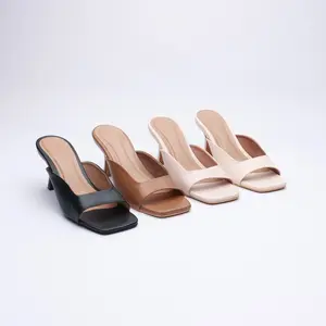 ZODE Clara Heels - Hak 7 cm - Sendal Wanita - Black, Beige, Espresso, Latte & Mocca