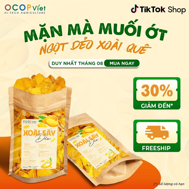 Xoài Sấy Muối Ớt OCOP Việt – Đậm vị chua cay, ngon khó cưỡng – Túi 200g - 500g