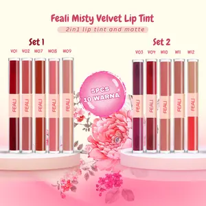 [LIVE] FEALI Double Sense 2in1 Dual Liquid Lipstick ombre lips Matte lipstik Velvet Tint Lipmatte Pigment longlasting
