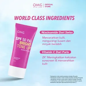 OMG Oh My Glow Bright Tone Up UV Barrier Sunscreen SPF 50 PA++ 25 ml - Mencerahkan, Melindungi UV,