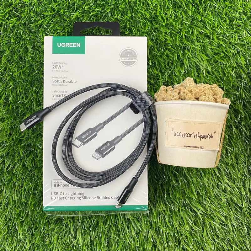 UGREEN - KABEL USB UGREEN C TO IPHONE WEAVEN 1M Biru 6