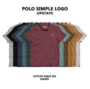ALMOS POLO SHIRT SIMPLE LOGO UPSTATE SERIES Kaos  berkerah Pria Pendek Distro Basic Katun Tshirt