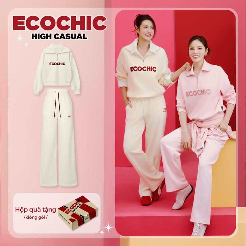  Set Bộ ECOCHIC Set Đồ Đông Cao Cấp Áo Cổ Bẻ Quần Suông Dài Chất Liệu Cao Cấp Chính Hãng Ecochic B183 
