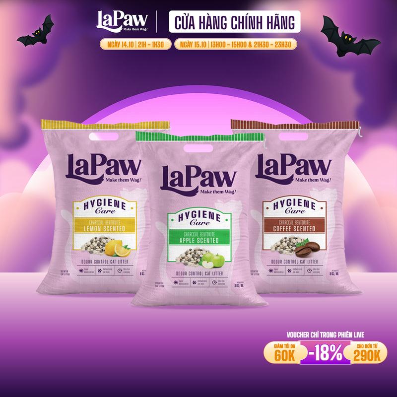 LaPaw Cát cho mèo vón cục tốt than hoạt tính đất sét 15L/ 8KG