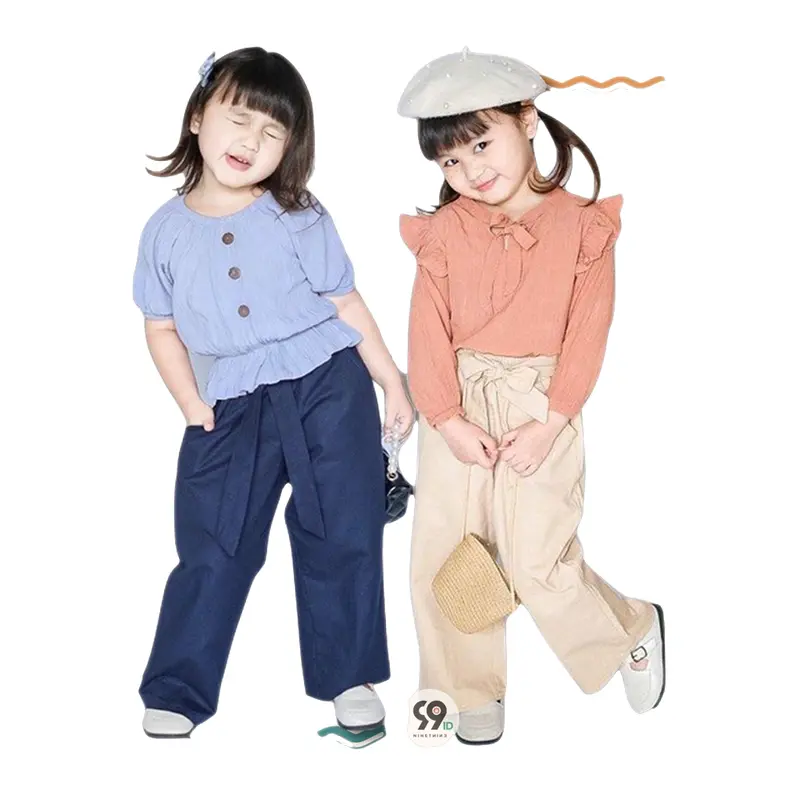 Celana Kulot Anak Cewek Usia 2-7 Tahun Katun Lembut Polos Perempuan 0