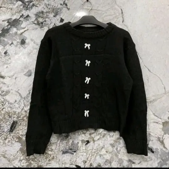 Atasan Rajut Cable variasi pita Atasan Rajut Crop top wanita Knitwear 2