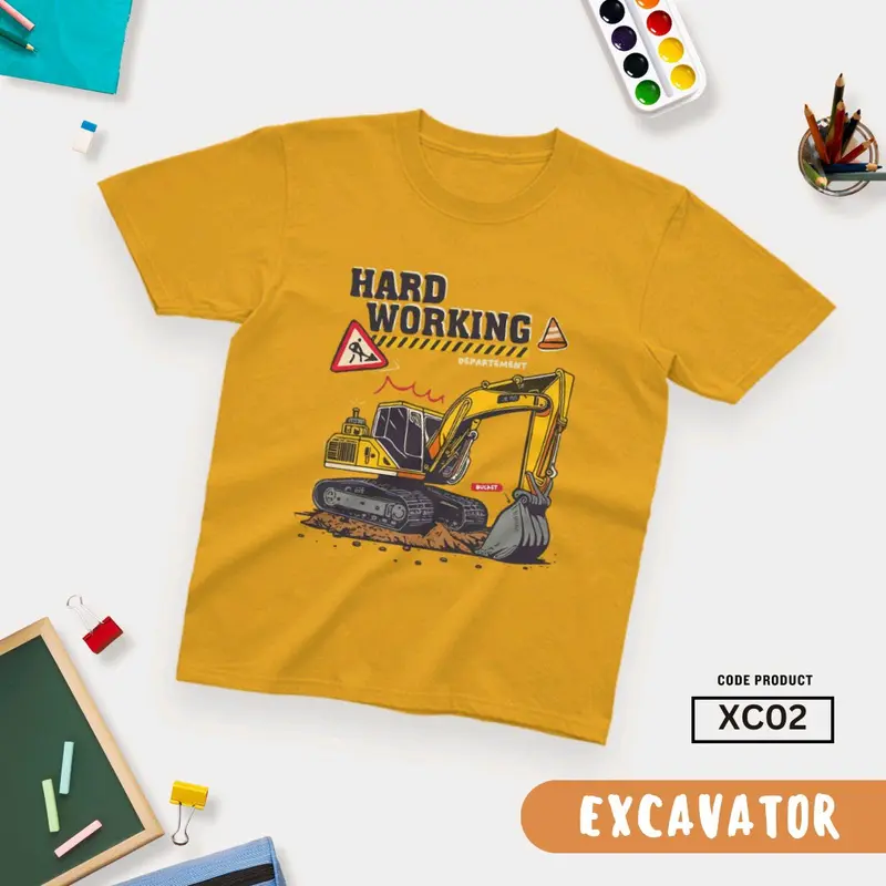 KAOS ANAK (EXCAVATOR SERIES TERBARU) NYAMAN DIPAKAI BAHAN HALUS Pakaian 2
