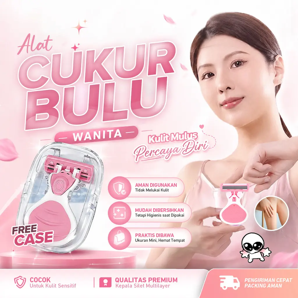 Alat Cukur Bulu Wanita Free Kotak Gratis | Pisau Cukur Bulu Ketiak Wanita | Enam Lapis Pisau | Anti Luka Alat Penghilangan Bulu