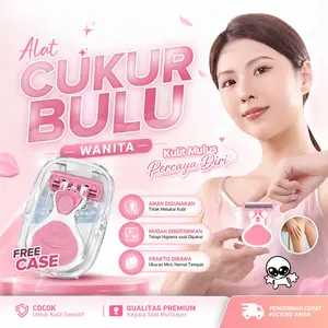 Alat Cukur Bulu Wanita Free Kotak Gratis | Pisau Cukur Bulu Ketiak Wanita | Enam Lapis Pisau | Anti Luka Alat Penghilangan Bulu