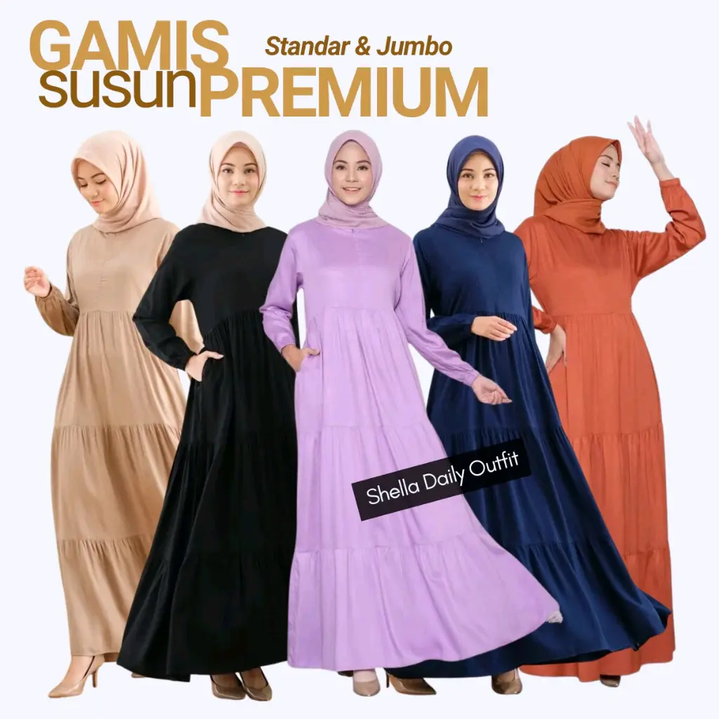 gamis polos gamis rayon premium busui s m l xl xxl gamis Remaja Dress High