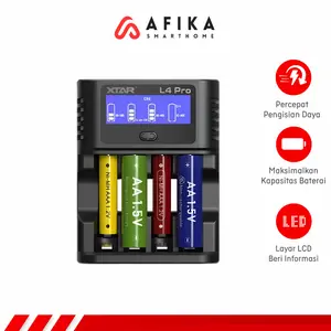 Charger Baterai 4 Slot AA AAA 1.5V Li-Ion 1.2V Ni-MH LCD Type C