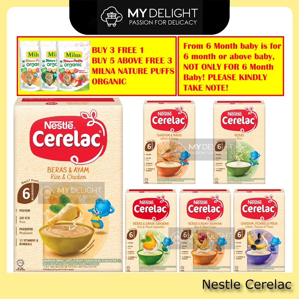 (250g) Nestle Cerelac Citarasa Baby Porridge Rice Chicken Multigrain & Garden Mixed Vegetable Wheat Honey Infant Cereal