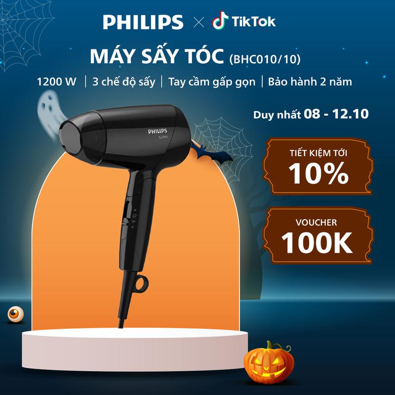 Máy Sấy Tóc PHILIPS BHC010/10, Công Suất 1200 W, Nhỏ Gọn Tiện Lợi, Bảo Hành 24 Tháng