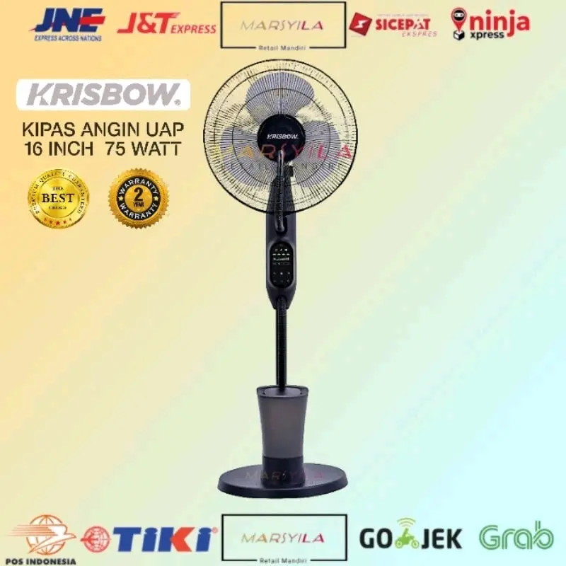 Krisbow Kipas Angin Uap Embun 16 Inch 75 Watt Hitam