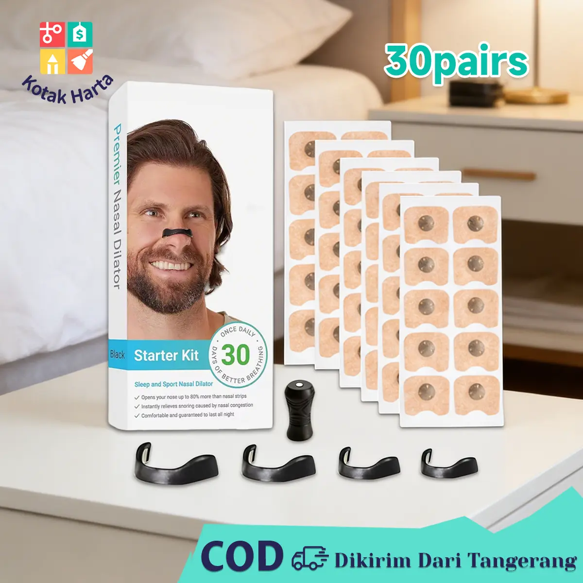 30 Pair Magnetic Nose Dilator Alat Pengurang Dengkuran Untuk Tidur Nyenyak Dan Sport