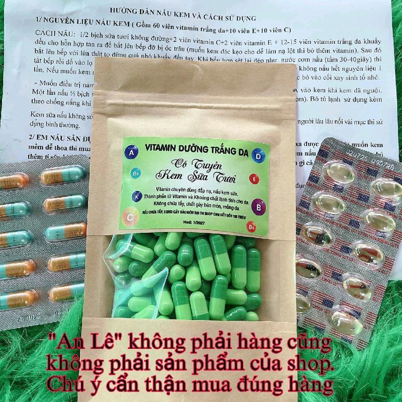 1 bộ nguyên liệu vitamin đầy đủ để nấu kem sữa tươi làm mặt nạ, kem dưỡng da