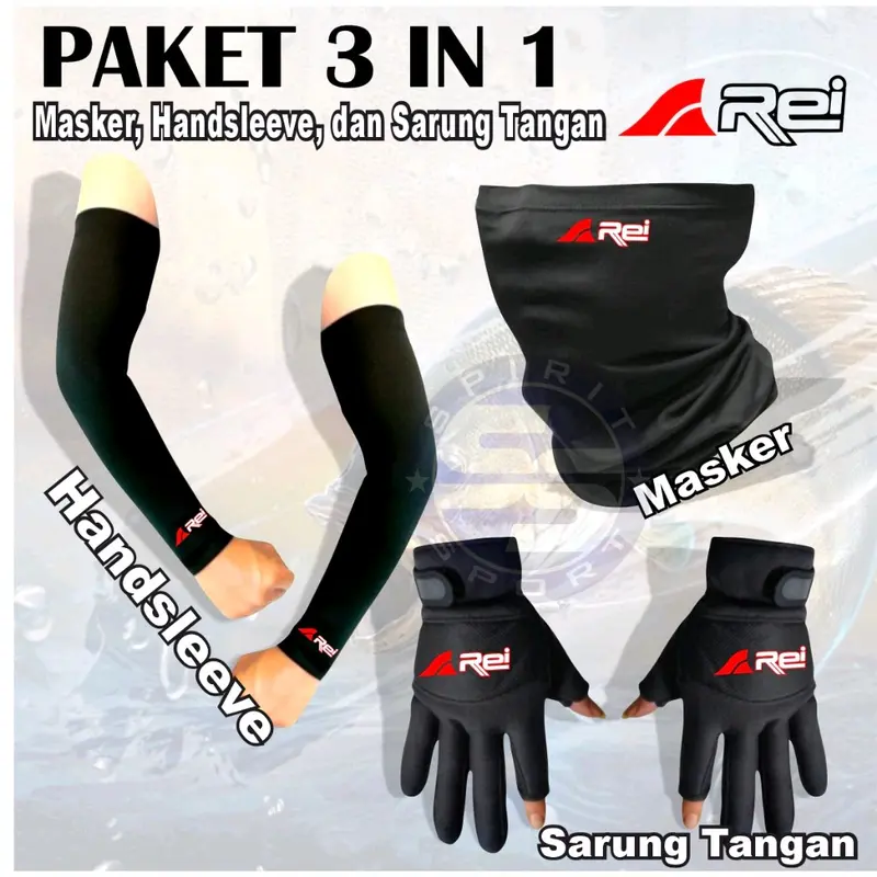 Paket Murah 3 in 1 Buff Masker gunung deker tangan dan sarung tangan motor premium 1