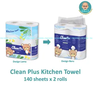 Clean Plus Kitchen Towel Tissue 140 sheets x 2 Roll / Tisu Dapur