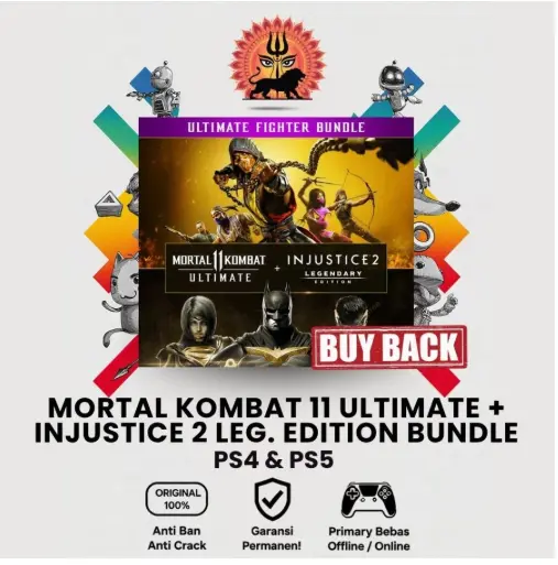 Mortal Kombat 11 + Injustice 2 PS4 and PS5 For Playstation 4 & Playstation 5 Disc