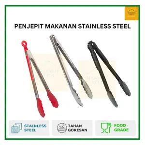 Penjepit Makanan Stainless Steel / Pencapit Silikon / Capitan Kue Gorengan
