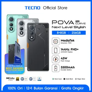 [5G Series] TECNO POVA Curve 5G - 8+8GB*/256GB, 5500mAh + Bypass Charging 2.0 , Mediatek D7300 Ultimate 5G, 6,78" Curved AMOLED Display , 64MP Primary Camera, Android 15 - HiOS 15 - POVACurve