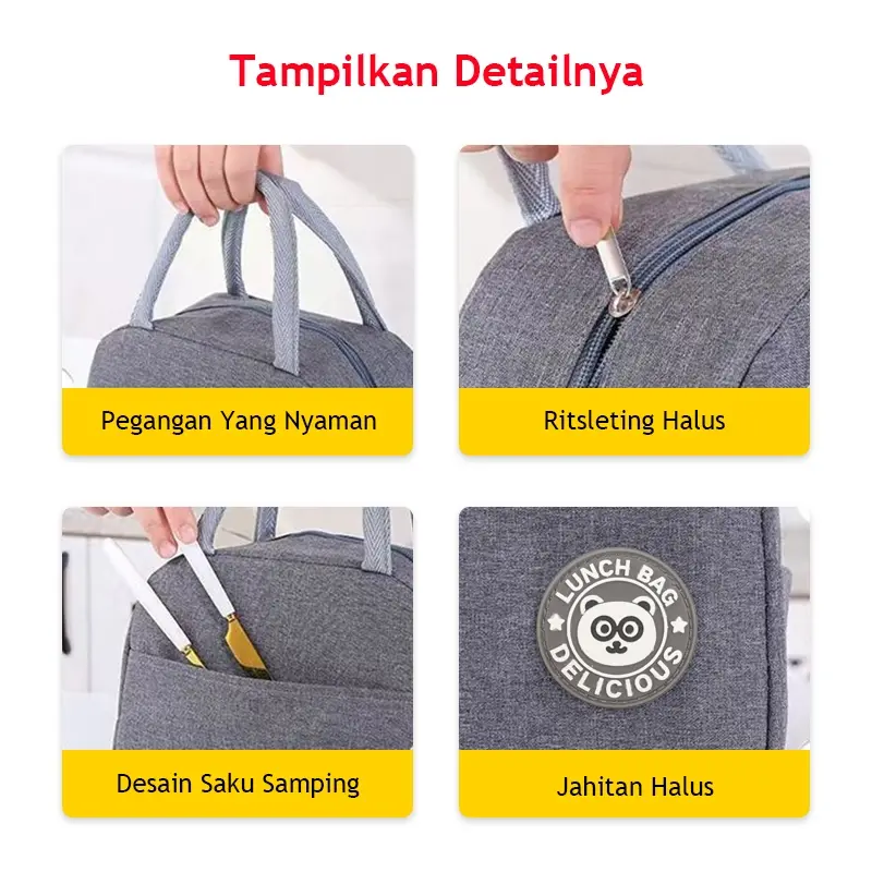 Eatkit Set Tempat Makan 2 Tingkat 3 Sekat Anti Tumpah Eatkit I Lunch Box Susun dengan Sendok Garpu I Bpa Free Kitchenware - Hijau kotak 7