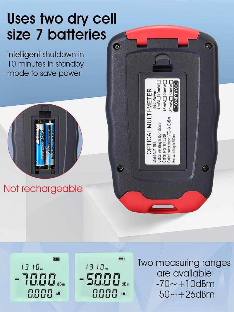 Product Introduction of Máy đo công suất sợi cầm tay mini, COMPTYCO, Máy đo công suất quang, với chức năng exfo và 650nm VFL 7