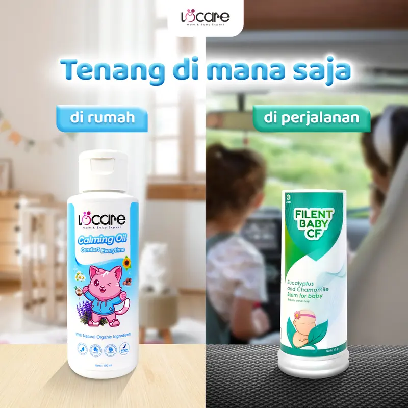 Locare Exlusive Bundling Calming Oil 100ml & Filent Baby CF Balm For Baby With Chamomile, Eucalyptus, Sun Flower, Lavender - Bayi Tidur Nyenyak - Mengurangi Rewel Anak - Hindari Gigitan Nyamuk & Menghangatkan Si Kecil 3