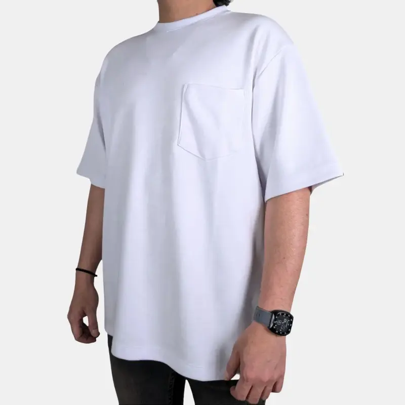 Pantes - Kaos Saku Putih Premium Boxy Oversize [Ultra Stertch] Unisex Casual Fit 1
