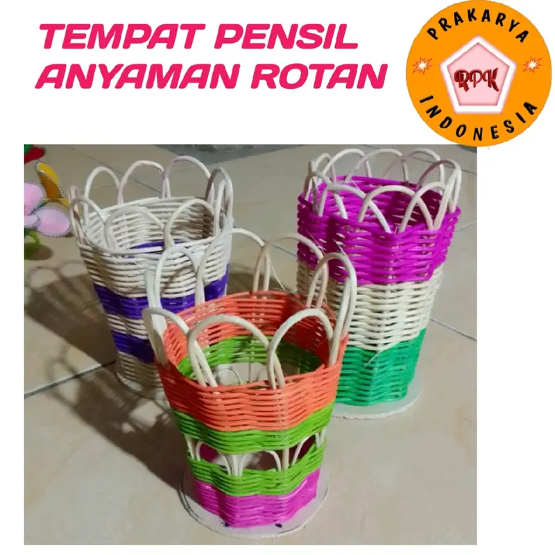 paket bahan tempat pensil rotan kerajinan diy 1