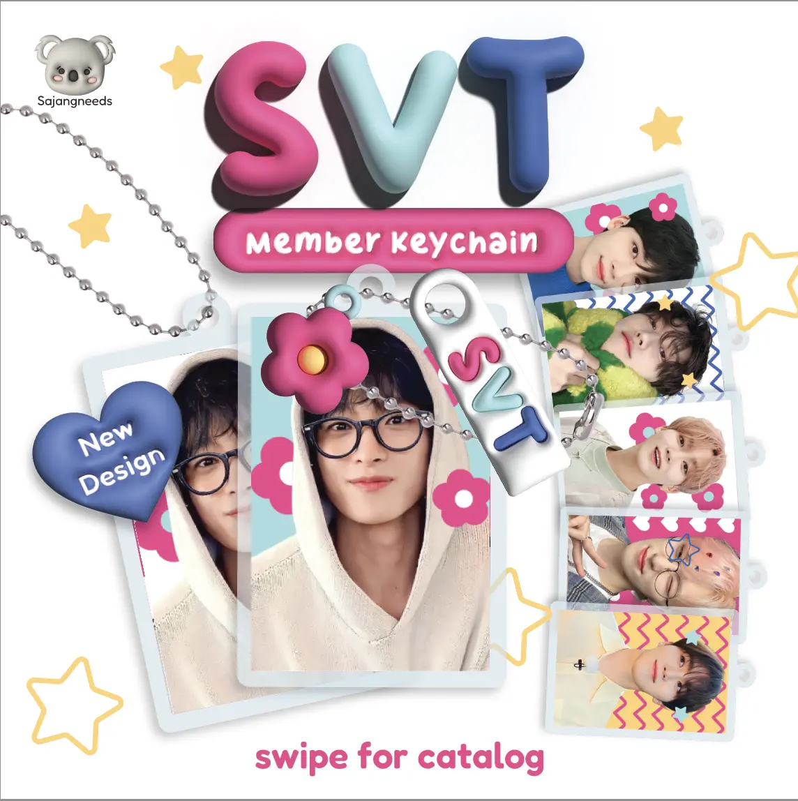 SEVENTEEN Member Keychain by Sajangneeds - Ganci KPOP - Gantungan Kunci Akrilik