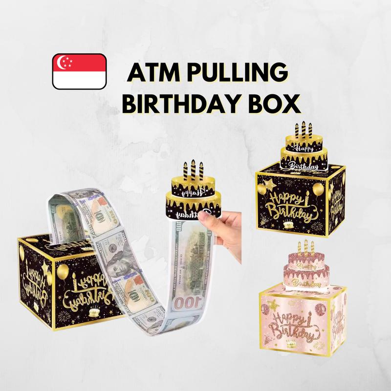ATM Pulling Birthday Box - 2025 New Year Red Envelope with 10 Money ...