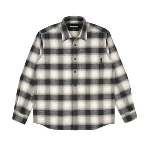 MRFM - FLANNEL CREAM BLACK / KEMEJA KULIAH