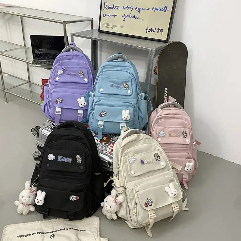 TAS ANAK SEKOLAH PEREMPUAN SD SMP SMA TAS SEKOLAH ANAK CEWEK MODEL IMPORT  RANSEL FASHION REMAJA CUTE RANSEL REMAJA CANTIK GAYA SIMPLE  RANSEL WANITA SIMPLE BANYAK RUANG 7