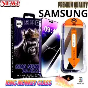 FOR SAMSUNG TEMPERED GLASS S24fe / s25fe  / S20FE / S23FE / S21PLUS / S24PLUS /A07 / A17  5G / A17 4G / A16 / A15 / A14 / A23 / A24 / A25 / A26 / A56 / A36 / A06 / A05 / A04 A04S / CORE / A03 / A04E / A03S / A02 / A02S KING MONKEY EASY INSTAL