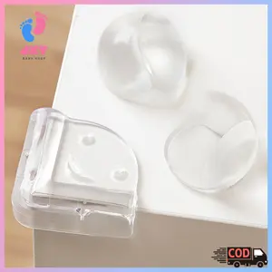 Pelindung Sudut Meja Oval Transparan Pengaman Siku Silicone Bening Karet 3M Ujung Kaca Kayu Lemari L33/34