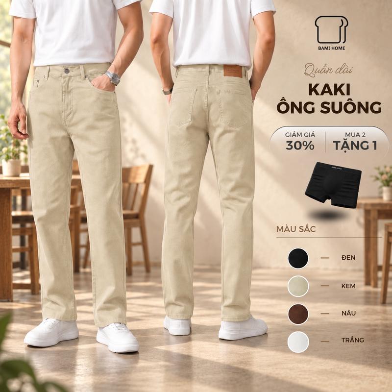 Quần dài kaki nam CREMA, chất vải kaki spandex dày dặn, đứng form, thiết kế basic QK14 BAMIHOME store