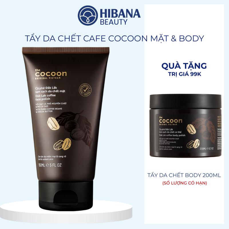  Tẩy da chết mặt cà phê Đắk Lắk Cocoon cho làn da mềm mại & rạng rỡ 150ml 