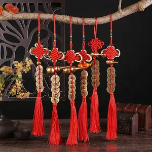 [Aksesoris Rejeki] Gantungan Pintu Fengshui Chinese Knot Koin Hiasan Parcel Imlek Kerejekian Untuk Rumah Mobil Pintu