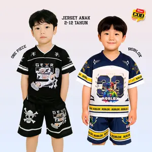Stelan Jersey Anak Laki Laki Usia 2-10 Tahun Kaos Sublim Oneset Anak Tangan Pendek  Bahan Dry Fit Milano Bilabong Premium